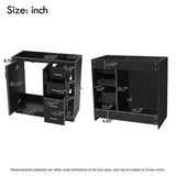 Retro Style Bathroom Vanity, 3 Drawers & Soft Closing Doors