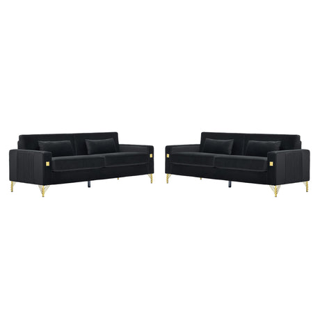 2 Pieces Sofa Sofa Set With Removable Cushions For Home Apartment