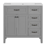 Modern Bathroom Vanity With Sink, Freestanding With Drawers And Doors