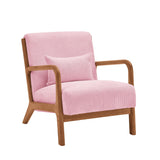 Upholstered Armchair With Back Support Pillow