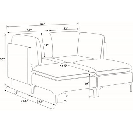 Upholstered Modular Sectional & Tall Legs