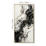 Large Framed And Abstract Wall Art, Minimalist Canvas Prints (Set of 2) - White / Black