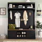 Farmhouse Hall Tree With Bench And Shoe Storage