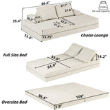 Multifunctional Convertible Sofa Bed With 2 Tumbler Backrests And 2 Pillows, Deep Seat Couch