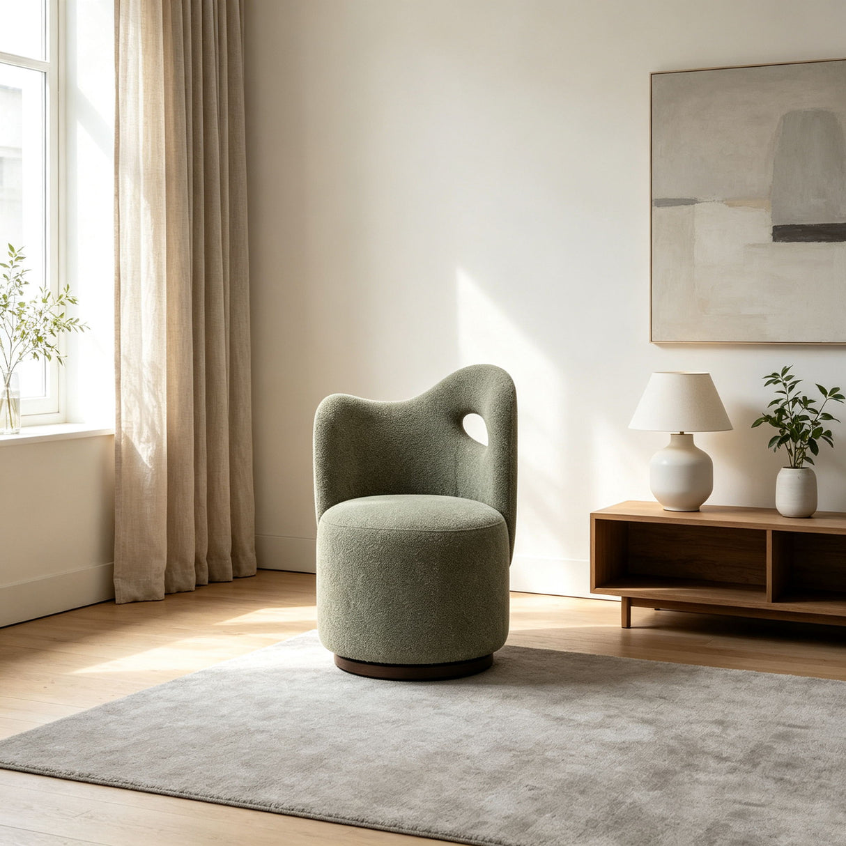 Yves - Swivel Chair - Olive