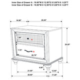 Barzini - 2 Drawer Nightstand Storage - White