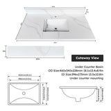 Bathroom Vanity Top With Undermount Single Bowl Sink