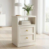 Nightstand With Door & Shelf, 2 Drawer Side Table