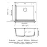 Quartz Kitchen Sink, Granite Composite, Drop In Sink With Durable Design