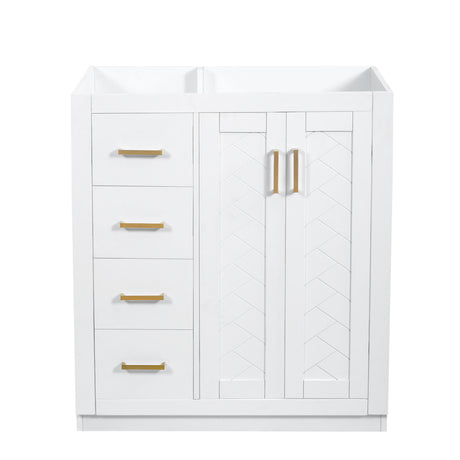 Retro Style Bathroom Vanity With 3 Drawers & Soft-Closing Doors
