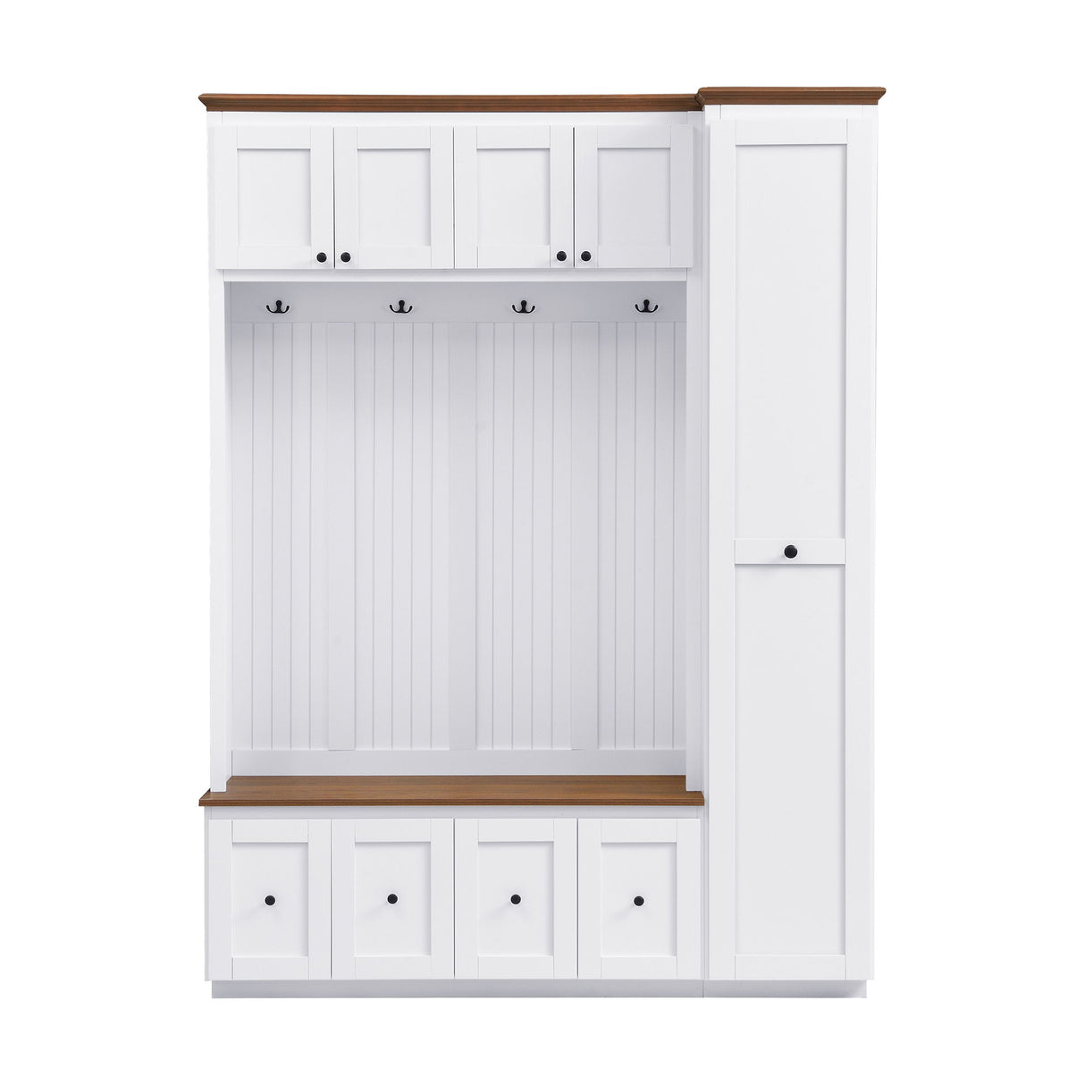 Entryway Hall Tree With Storage Bench, Coat Rack Shoe Bench With Cabinets