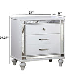 Contemporary Nightstand With Crocodile Textured Trim