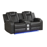 Benz - Power Reclining Loveseat With LED Lighting And Built In USB