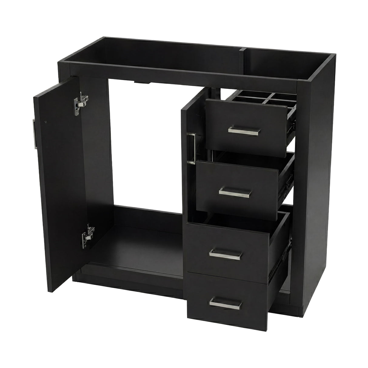 Retro Style Bathroom Vanity, 3 Drawers & Soft Closing Doors