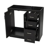 Retro Style Bathroom Vanity, 3 Drawers & Soft Closing Doors