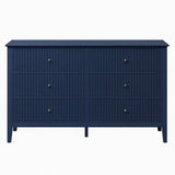 Modern 6 Drawer Fluted Dresser
