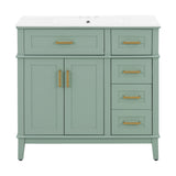 Bathroom Vanity With Sink, Soft Close Doors, 4 Storage Drawers