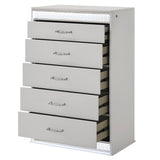 Glam - 5 Drawer Chest & LED Lighting - White