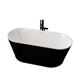 Glossy Freestanding Bathtub With Toe Tap Drain