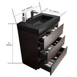 Alice - Bathroom Vanity With Large Storage, Freestanding