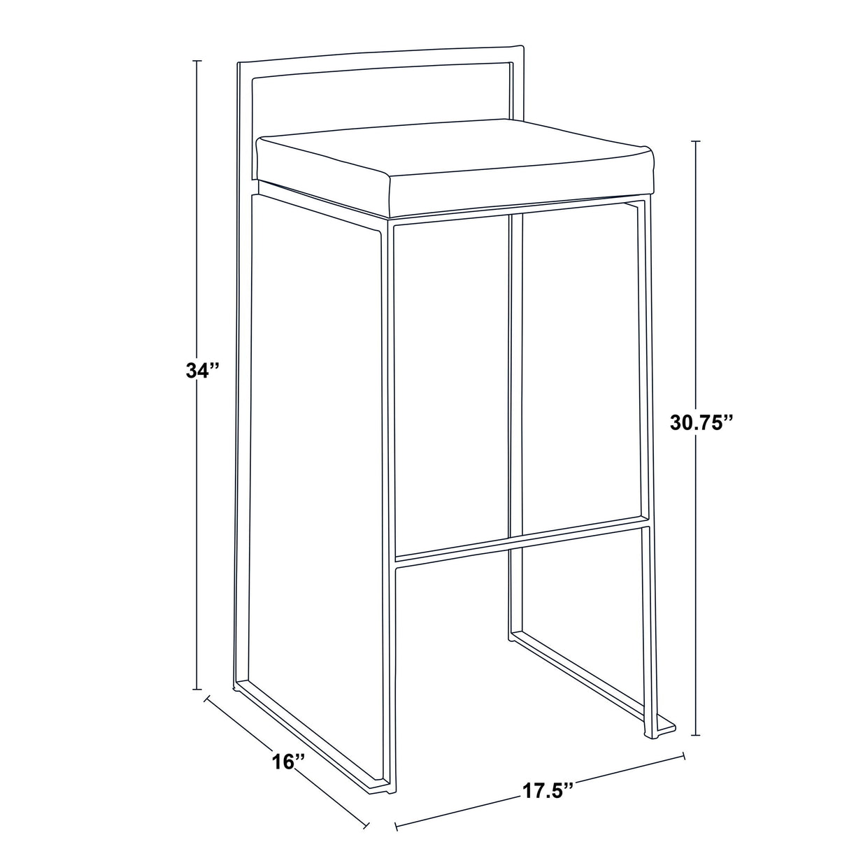 Fuji - Contemporary Stackable Design Barstool