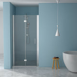 Frameless Bi Fold Shower Door With Tempered Glass - Chrome