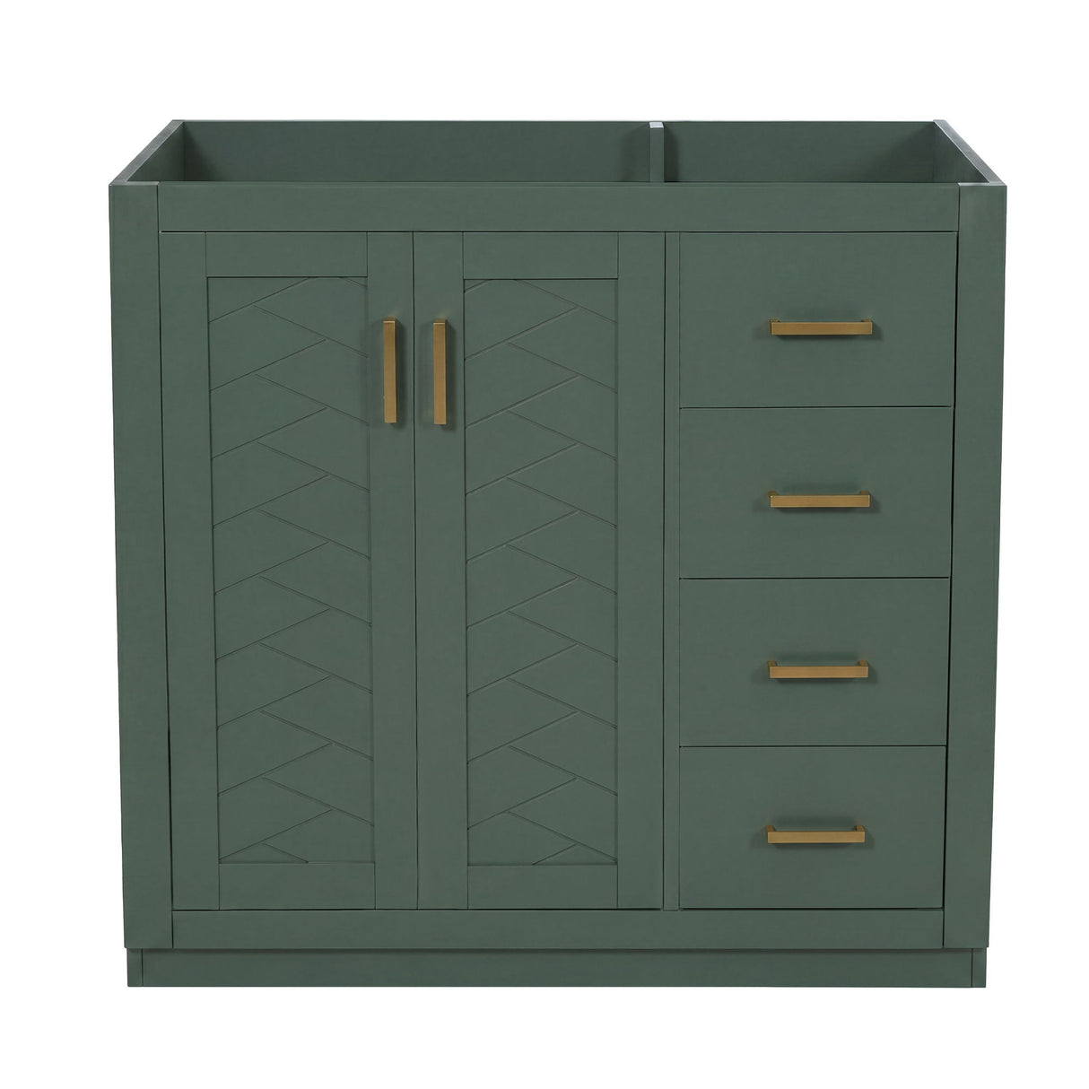 Retro Style Bathroom Vanity, 3 Drawers & Soft Closing Doors