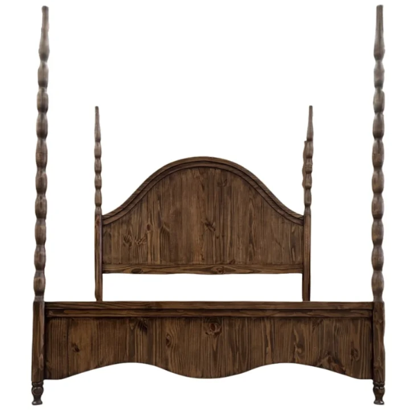 Charlie Walnut Queen Bed w/ Posts - CHARLQRS+CHARLQFB+CHARLQHB+CHARLP