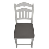 Counter Height Dining Chairs With Upholstered Cushion And Ladder Back Design (Set of 2) - Antique White