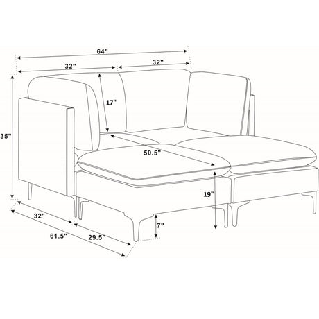 Upholstered Modular Sectional & Tall Legs