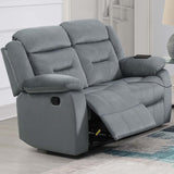 Modern Loveseat With Pillow Arms, Plush Backrest, Horizontal Tufting, USB Port