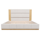 Modern Upholstered Platform Bed With Extended Headboard