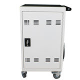 Mobile Charging Cart And Cabinet For Tablets Laptops 30 Device With Combination Lock - Antique White