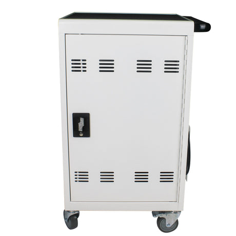 Mobile Charging Cart And Cabinet For Tablets Laptops 30 Device With Combination Lock - Antique White