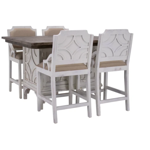Westgate Pub Table & 4 Barstools - WESTPB+WESTPUB+WGBBW