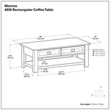 Monroe - Rectangular Coffee Table With Drawers - Brown