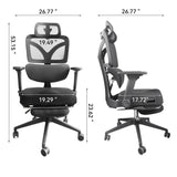 Zero Gravity Ergonomic Office Chair With 145° Recline, 3D Headrest - Black
