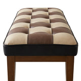Checkered Bench For Entryway - Black / Brown / Cream