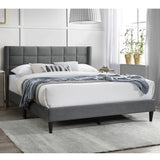 Full Size Bed Upholstered Box Headboard - Gray