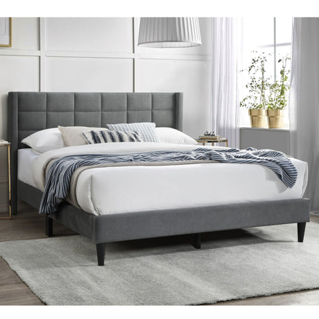 Full Size Bed Upholstered Box Headboard - Gray