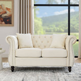 Chesterfield Sofa With Rolled Arms And Nailhead Trim