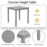 5 Piece Dining Table Set, Wooden Dining Square Table Set For 4