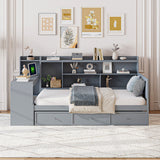 Daybed With 3 Drawers USB Ports And Desk