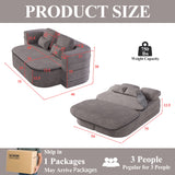 2 In 1 Foldable Sofa Bed With Multi Functional Blanket, Floor Lounge Sofa