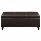 Rectangle Storage Ottoman Bench For Living Room - Brown