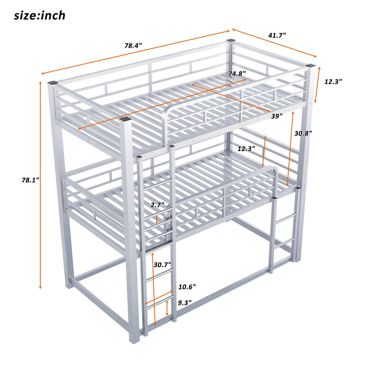 Triple Bunk Bed With Sturdy Construction And Space Saving Design