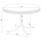 Retro Round Dining Table - White