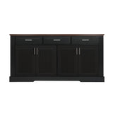 Fluted Sideboard Buffet Cabinet With 4 Doors And 3 Drawers