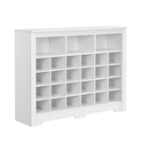 24 Shoe Cubby Console, Shoe Cabinet - White