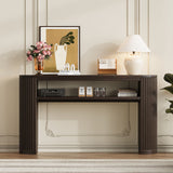 Console Table With Fluted Legs, Open Shelf